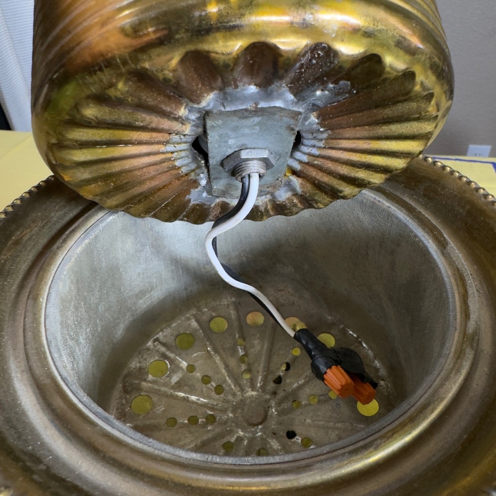 VTG Patti Smith Signed 1989 Hand Painted GWTW Double Globe Electrified Oil Lamp - Picture 13 of 16